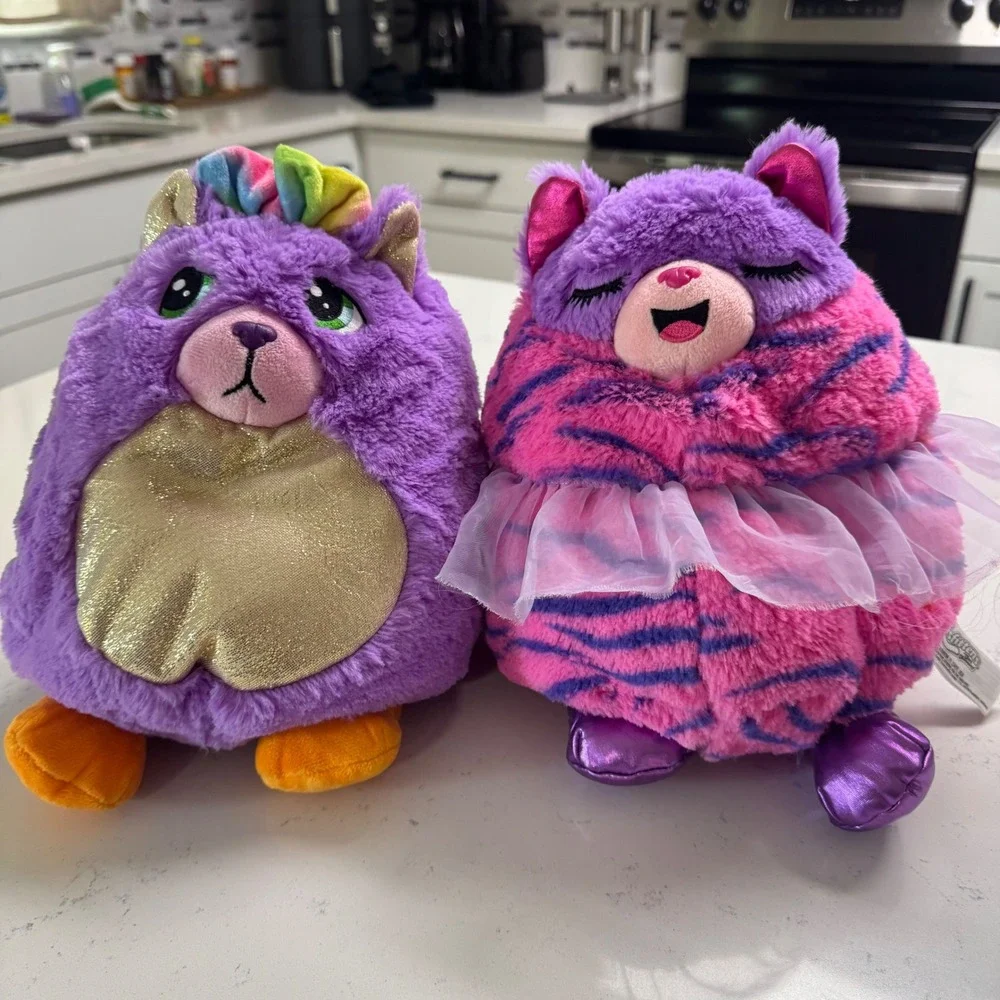 Plush Toys Purple Pink 2 Pack Cat Unicorn Squishy Stuffed